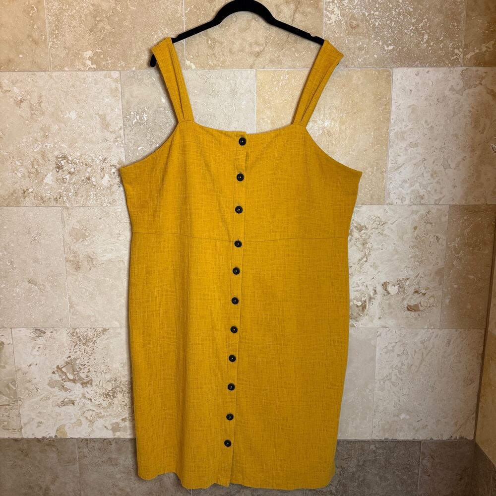 Madewell Plus Yellow Pinafore Dress Size 2X Autumn - cottage, poetcore, bookish